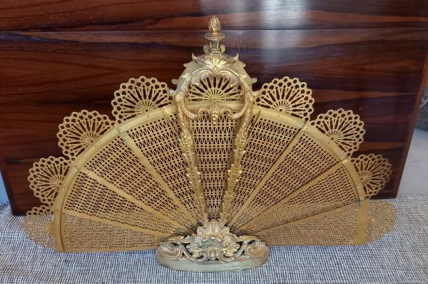 Pare-Feu Eventail Bronze, Laiton Epoque 1900