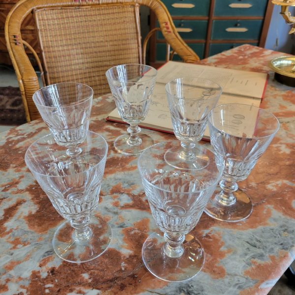 6 Verres à Apéritif, Cristal de Saint-Louis, époque 1900