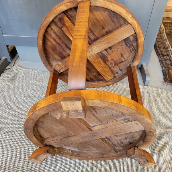 Guéridon,Rond, Art-Déco,Noyer,Années 1930,tabledappoint,table,basse,vintage,