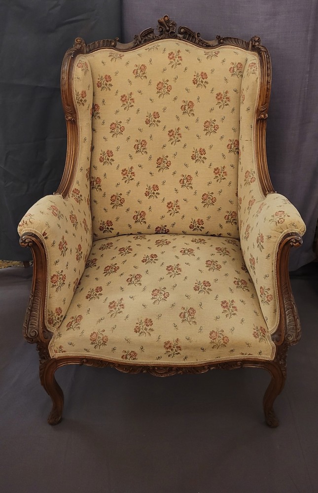 Paire de Bergères à Oreilles Louis XV-Rocaille