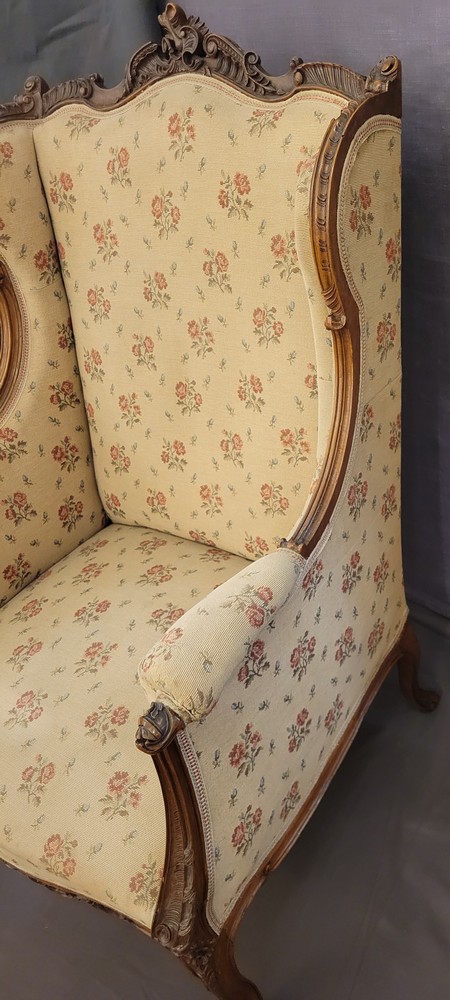 Paire de Bergères à Oreilles Louis XV-Rocaille