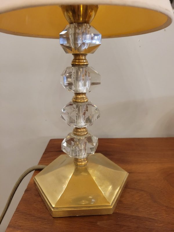 Lampe Art-Déco, Vintage en verre et Laiton