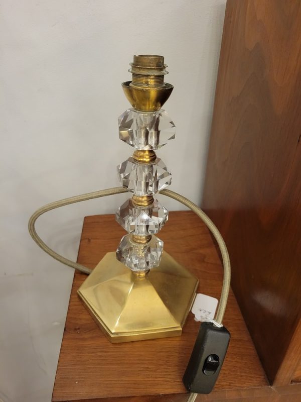 Lampe Art-Déco, Vintage en verre et Laiton