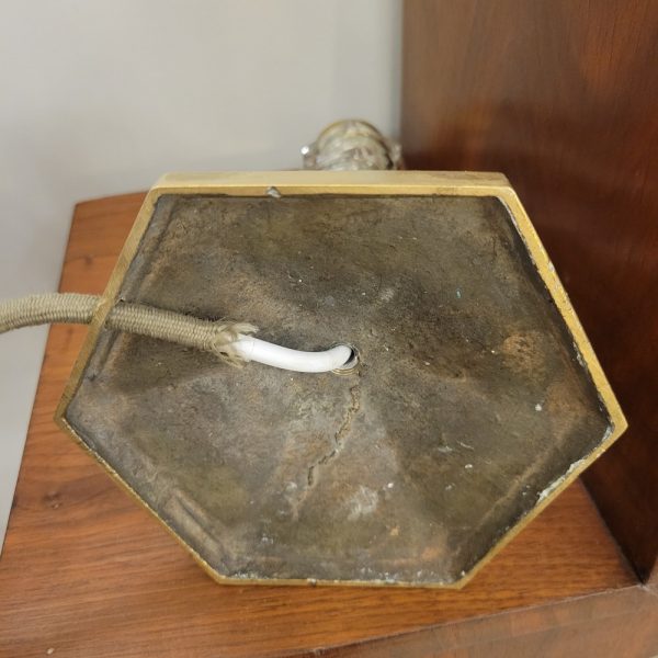 Lampe Art-Déco, Vintage en verre et Laiton