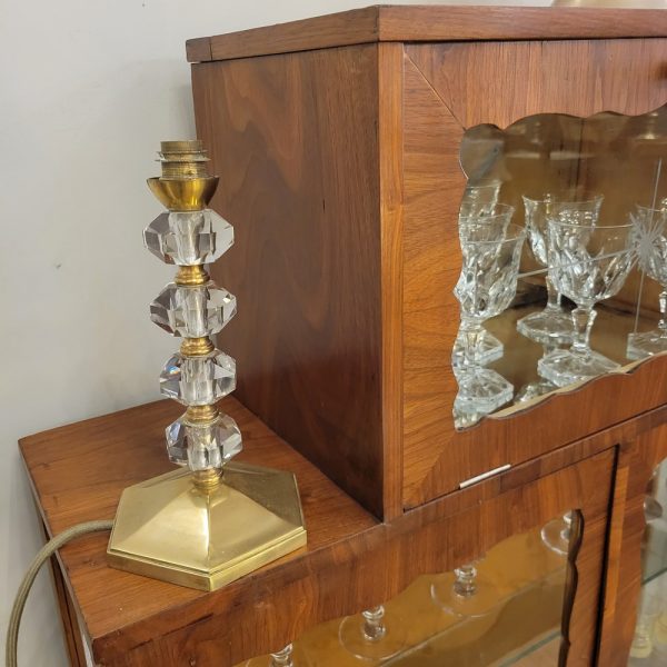 Lampe Art-Déco, Vintage en verre et Laiton