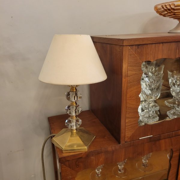 Lampe Art-Déco, Vintage en verre et Laiton