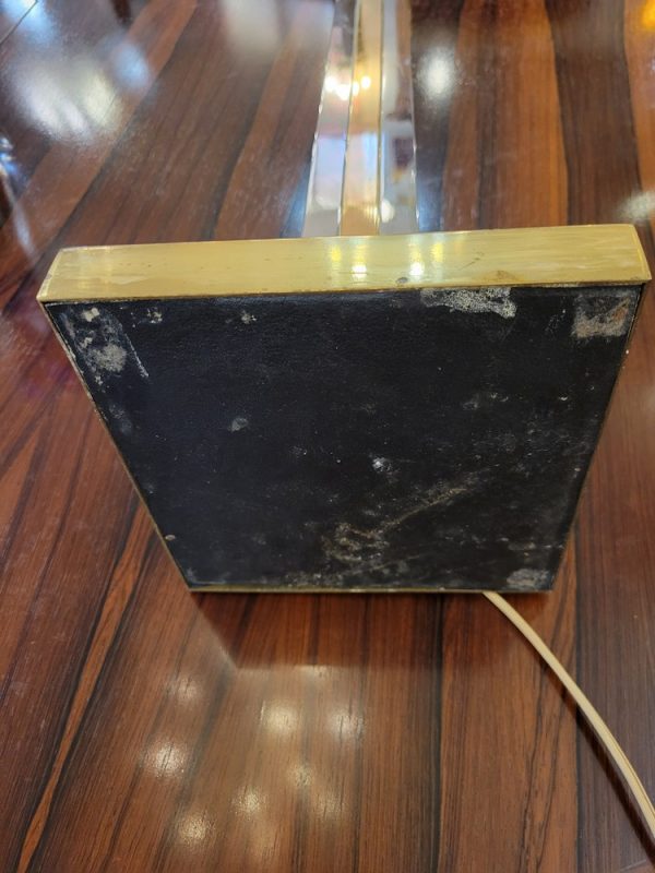 Pied de Lampe Laiton et Métal Chromé Années 1970