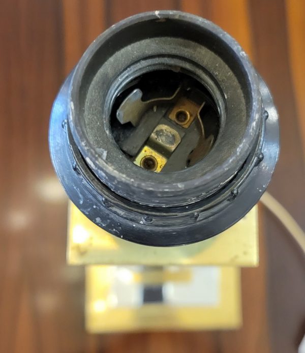 Pied de Lampe Laiton et Métal Chromé Années 1970