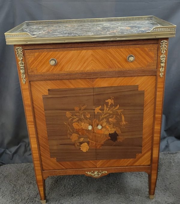 Meuble d'Appoint Style Louis XVI, Années 1930 Bois de Rose Marqueté