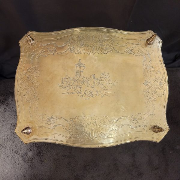 Tablettes Napoléon III Bois Noirci et Laiton  Epoque XIXè, Décor d'Anges