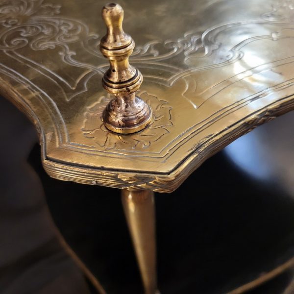 Tablettes Napoléon III Bois Noirci et Laiton  Epoque XIXè, Décor d'Anges