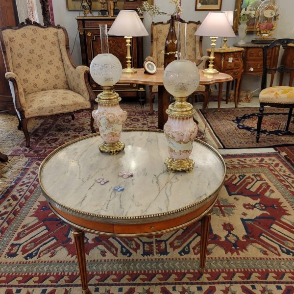Grand Guéridon Bouillotte Bas Style Louis XVI