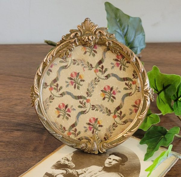Cadre Photo Rond Style Louis XVI, Bronze