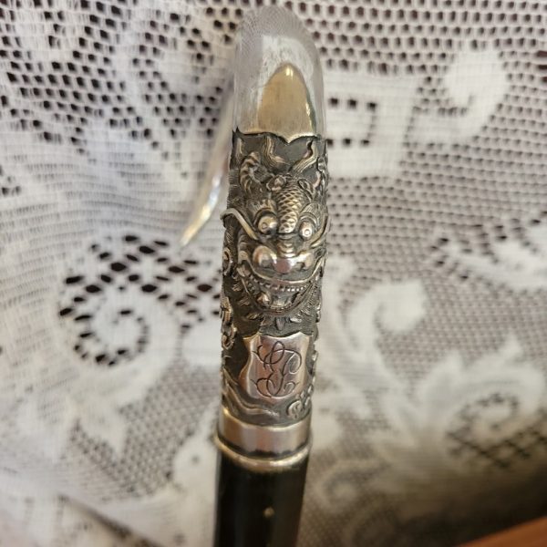 Canne Ancienne Pommeau Dragon