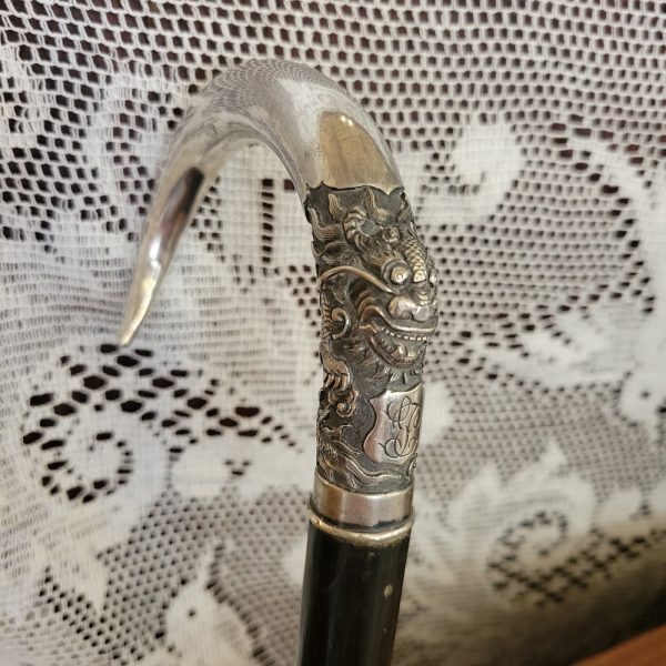 Canne Ancienne Pommeau Dragon