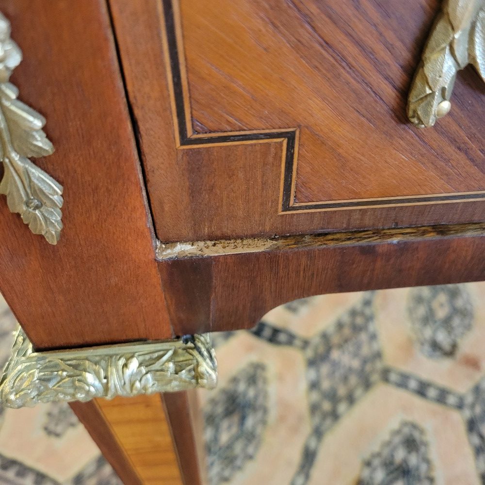 Bureau Double Face Louis XVI Médaillon Louis XVI et Marie-Antoinette