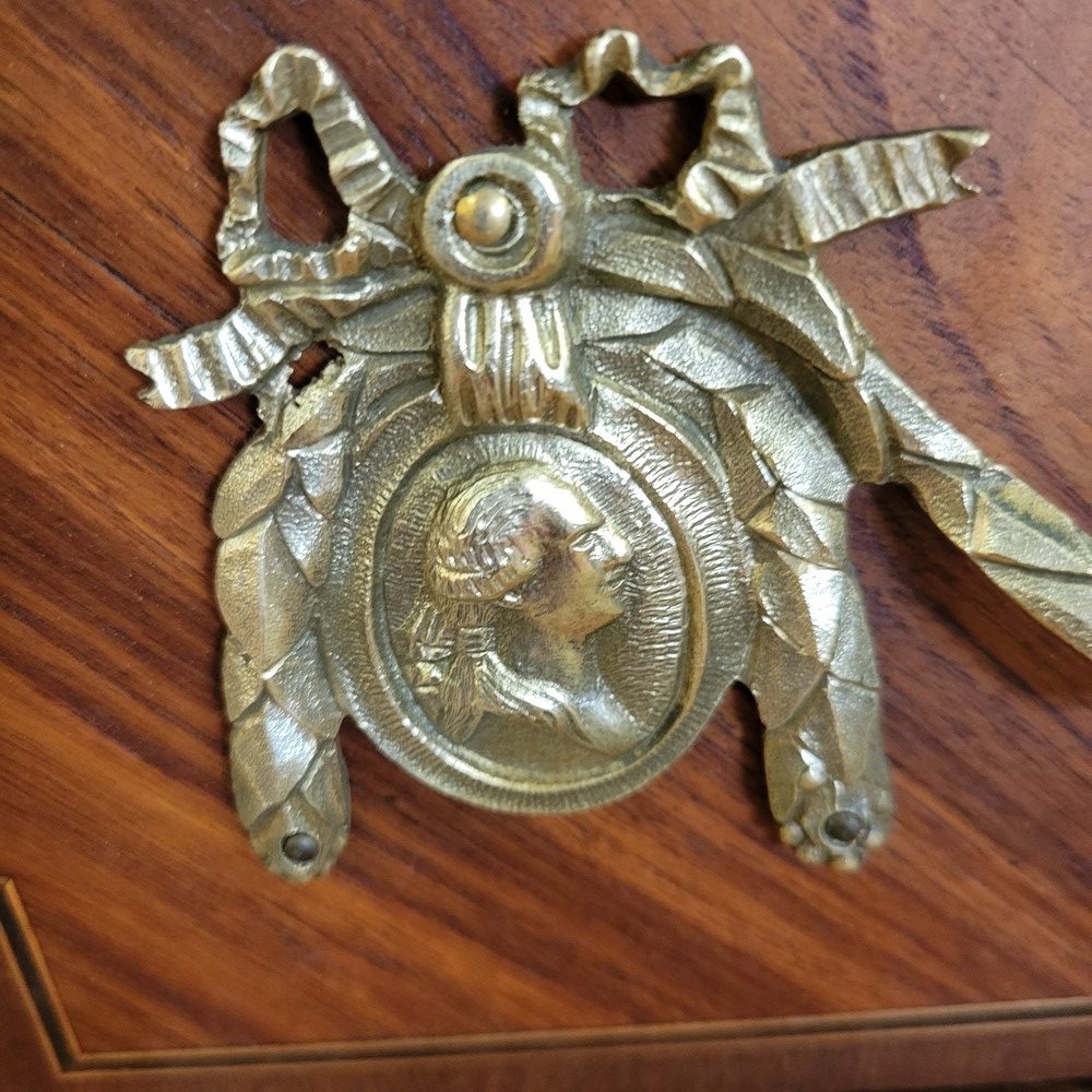 Bureau Double Face Louis XVI Médaillon Louis XVI et Marie-Antoinette