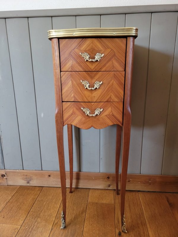 Chevet Bois de Rose Marqueté Style Louis XV