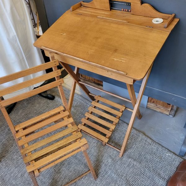 Bureau Pupitre et Chaise d'Ecolier Pliant
