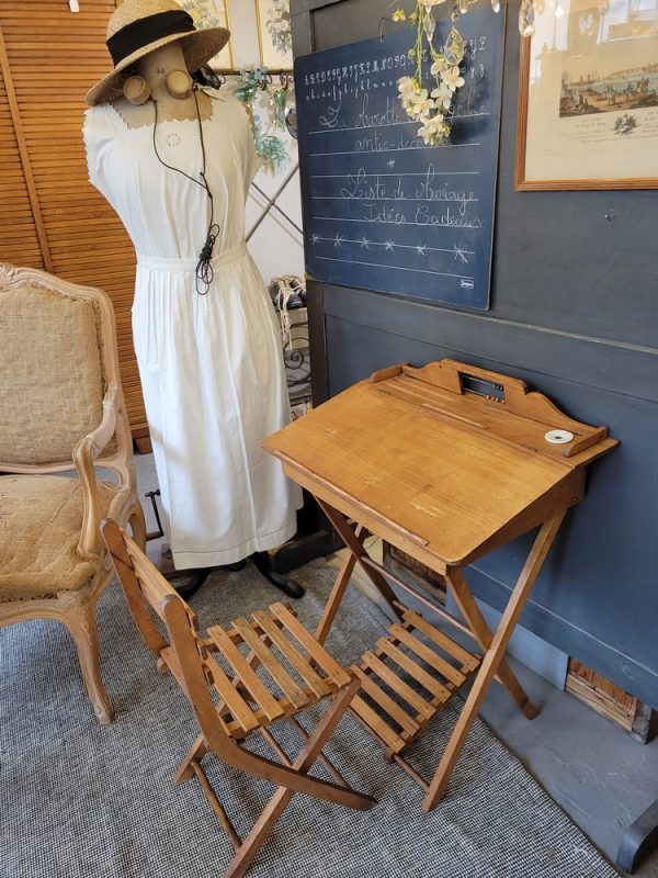 Bureau Pupitre et Chaise d'Ecolier Pliant