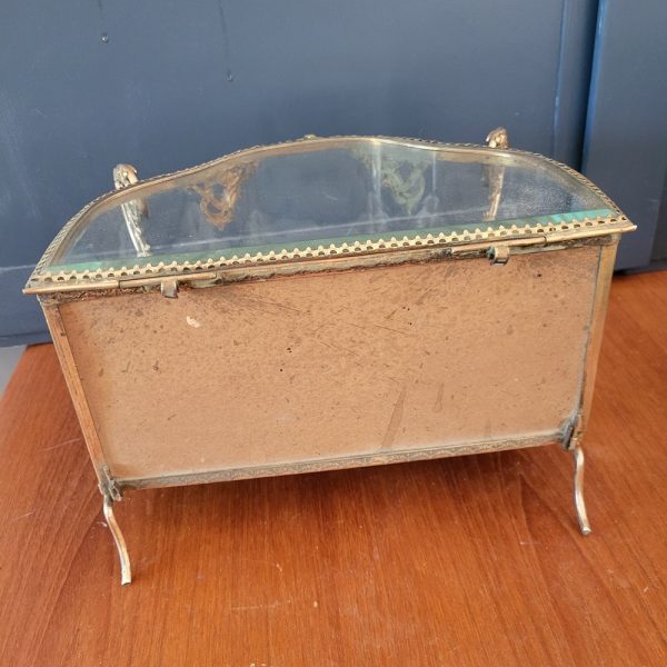 Coffret, Boîte à Bijoux Verre et Laiton Napoléon III