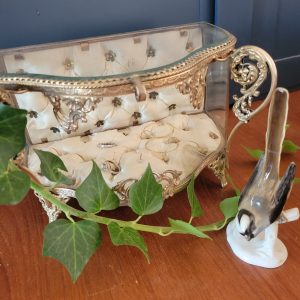 Coffret, Boîte à Bijoux Verre et Laiton Napoléon III