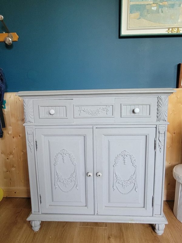 Petit buffet,Patiné Gris, Romantique, Napoléon III,rétro,vintage,