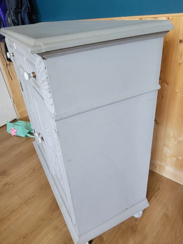 Petit buffet,Patiné Gris, Romantique, Napoléon III,rétro,vintage,