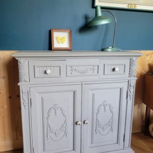 Petit buffet,Patiné Gris, Romantique, Napoléon III,rétro,vintage,