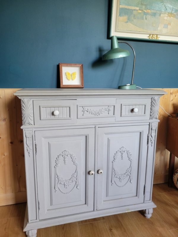 Petit buffet,Patiné Gris, Romantique, Napoléon III,rétro,vintage,