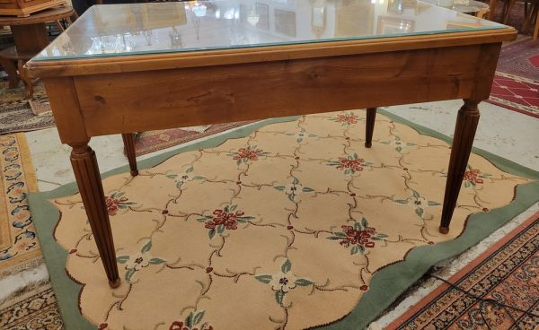 Bureau Plat Rétro avec une Plaque de Verre, époque 1930