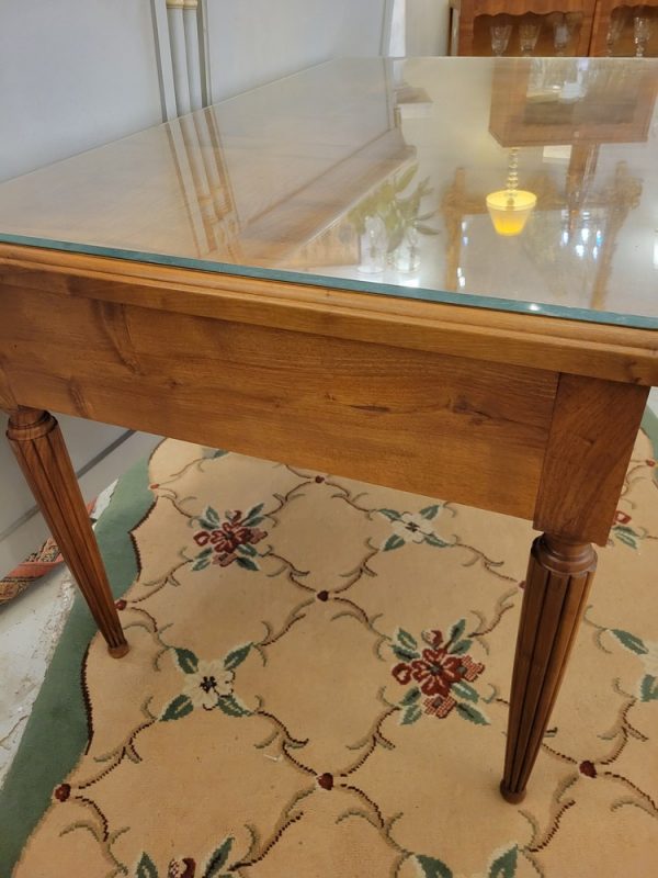 Bureau Plat Rétro avec une Plaque de Verre, époque 1930