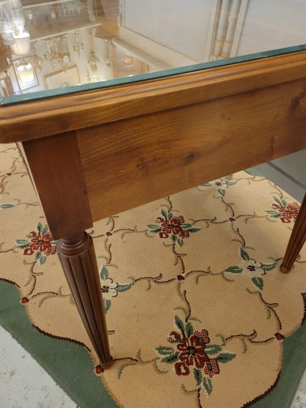 Bureau Plat Rétro avec une Plaque de Verre, époque 1930