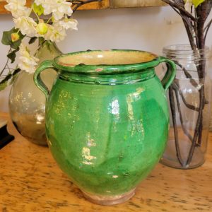 Pot à Graisse Vert Terre Cuite Vernissée Epoque XIXè