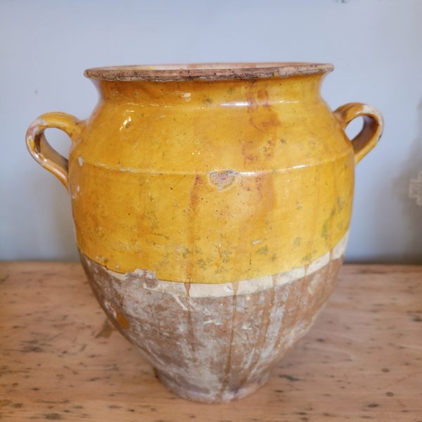 Pot à Graisse Jaune Terre Cuite Vernissée Epoque XIXè