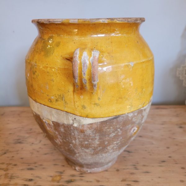 Pot à Graisse Jaune Terre Cuite Vernissée Epoque XIXè