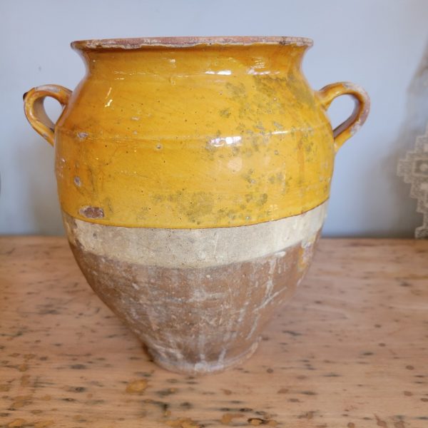Pot à Graisse Jaune Terre Cuite Vernissée Epoque XIXè
