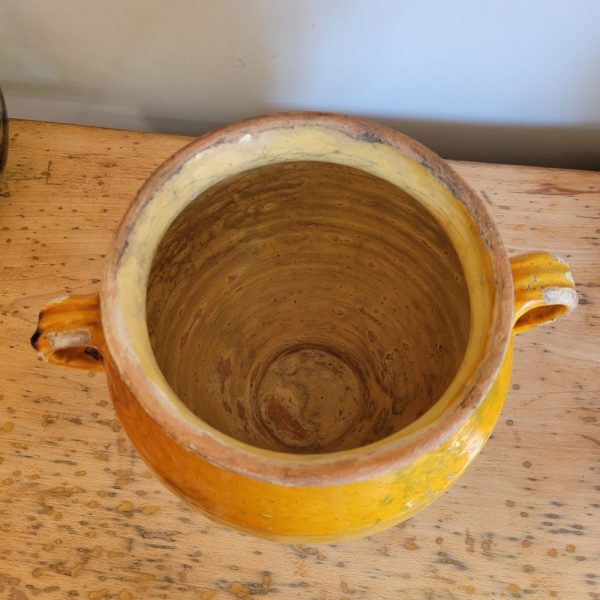 Pot à Graisse Jaune Terre Cuite Vernissée Epoque XIXè