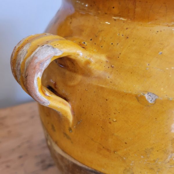 Pot à Graisse Jaune Terre Cuite Vernissée Epoque XIXè