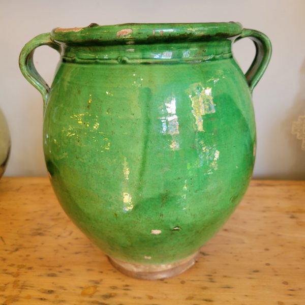 Pot à Graisse Vert Terre Cuite Vernissée Epoque XIXè