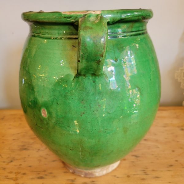 Pot à Graisse Vert Terre Cuite Vernissée Epoque XIXè