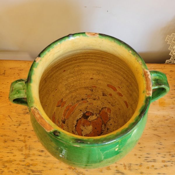 Pot à Graisse Vert Terre Cuite Vernissée Epoque XIXè