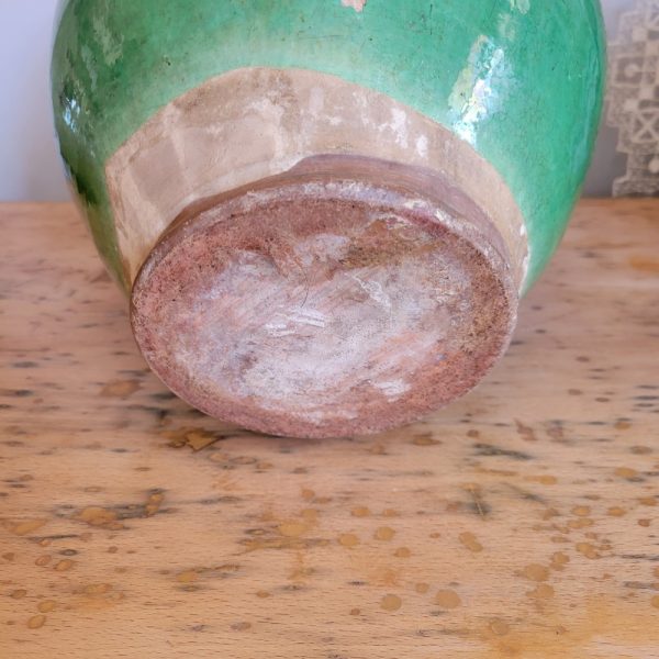 Pot à Graisse Vert Terre Cuite Vernissée Epoque XIXè