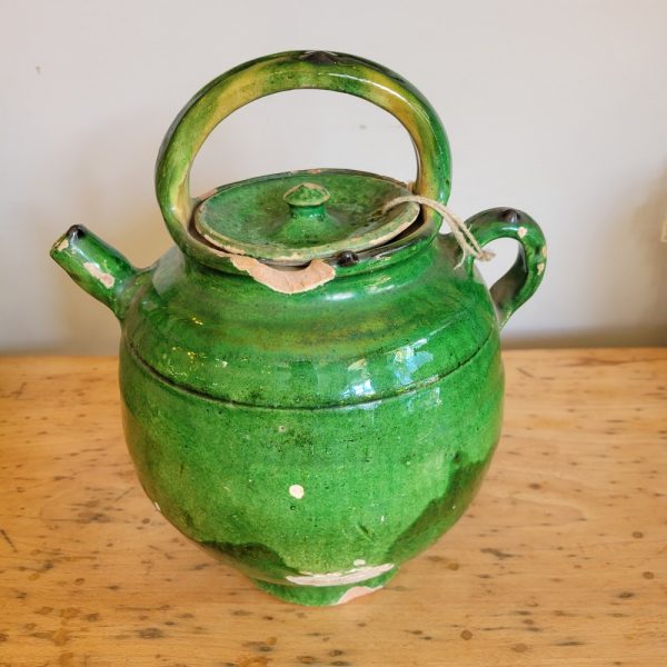 Gargoulette Verte Terre Cuite Vernissée Epoque XIXè