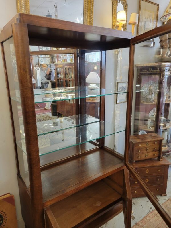 Vitrine Art-Déco  Acajou, Fond Miroir