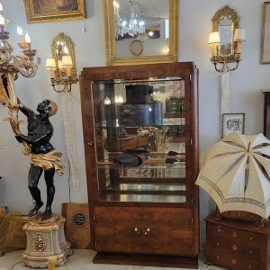 Vitrine Art-Déco  Acajou, Fond Miroir