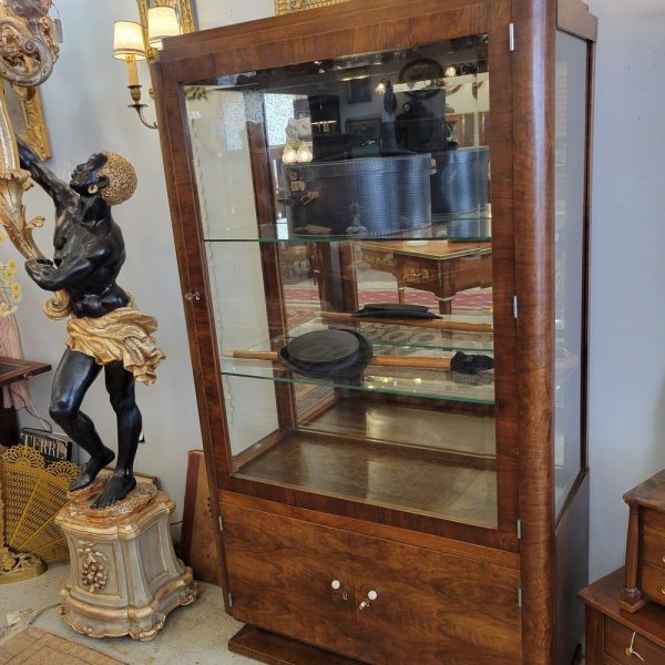 Vitrine Art-Déco  Acajou, Fond Miroir