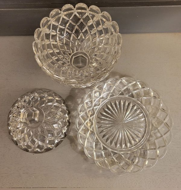 Sucrier BACCARAT avec Assiette Cristal, modèle Bambou