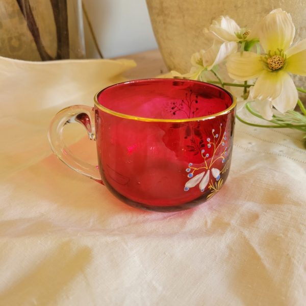 Ancien Verre de cure émaillé, Souvenir de Lamalou