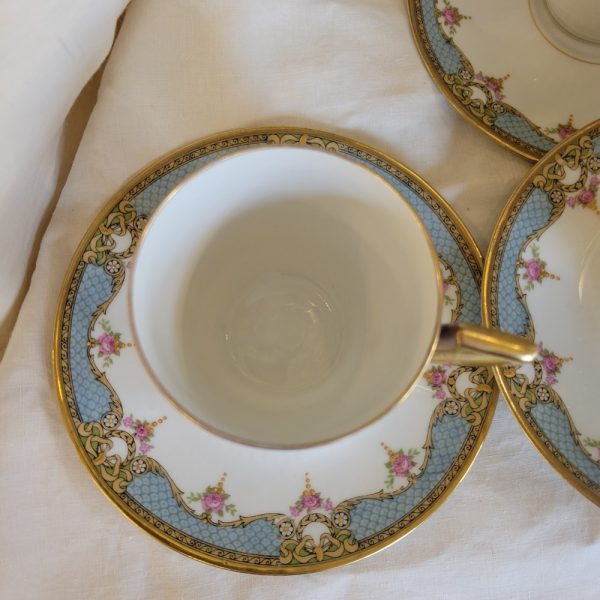 Service à Café Porcelaine de Limoges Années 1930, Décor de Fleurs